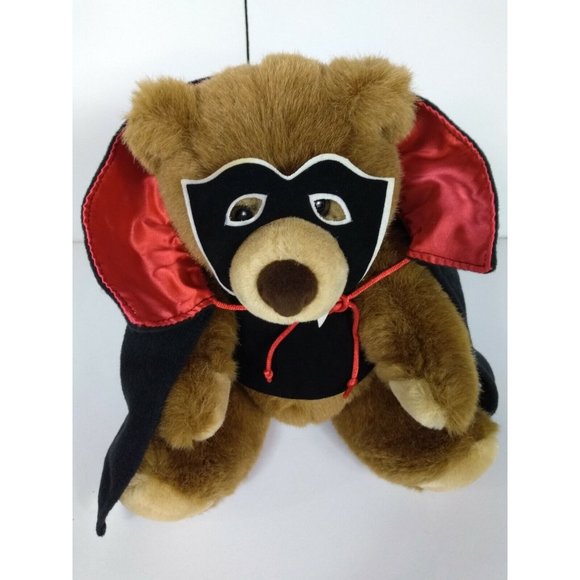 1992 CUDDLE TOYS BY DOUGLAS 9" DRACULA BEAR IN CAPE STUFFED ANIMAL PLUSH TOY NWT - Picture 5 of 12